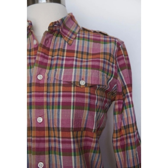 Ralph Lauren Sport Woman ¾ Safari Plaid Shirt
Button Down Shirt Sz. US 2 NWT - Picture 3 of 6